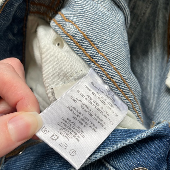 Redone 90s High Rise Loose Medium Destroyed Blue Wash Sz 24 100% Cotton EUC - Picture 8 of 13